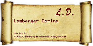 Lamberger Dorina névjegykártya
